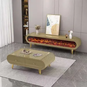 Executive Center Table With Fire Frame TV Stand