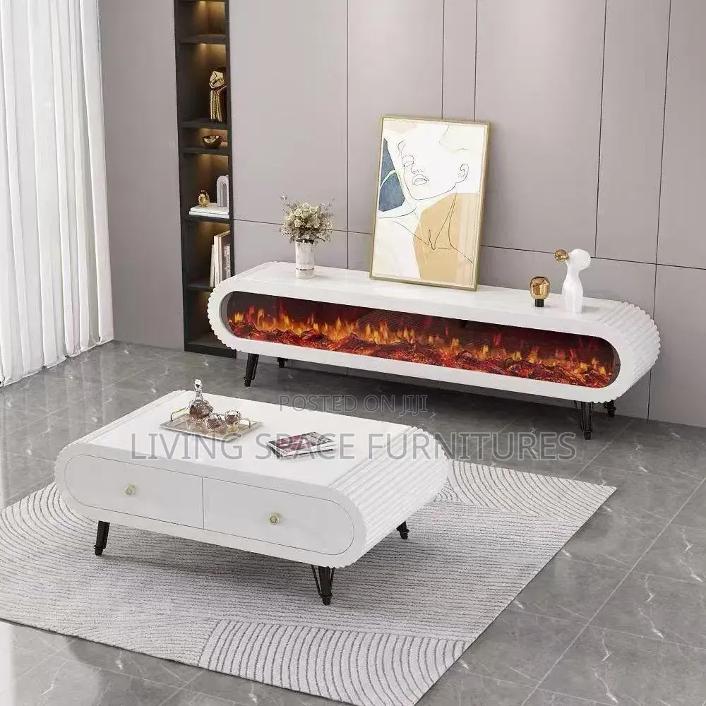 Executive Center Table With Fire Frame TV Stand