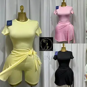 Women’s Ruched Tie-Waist T-Shirt Shorts Set
