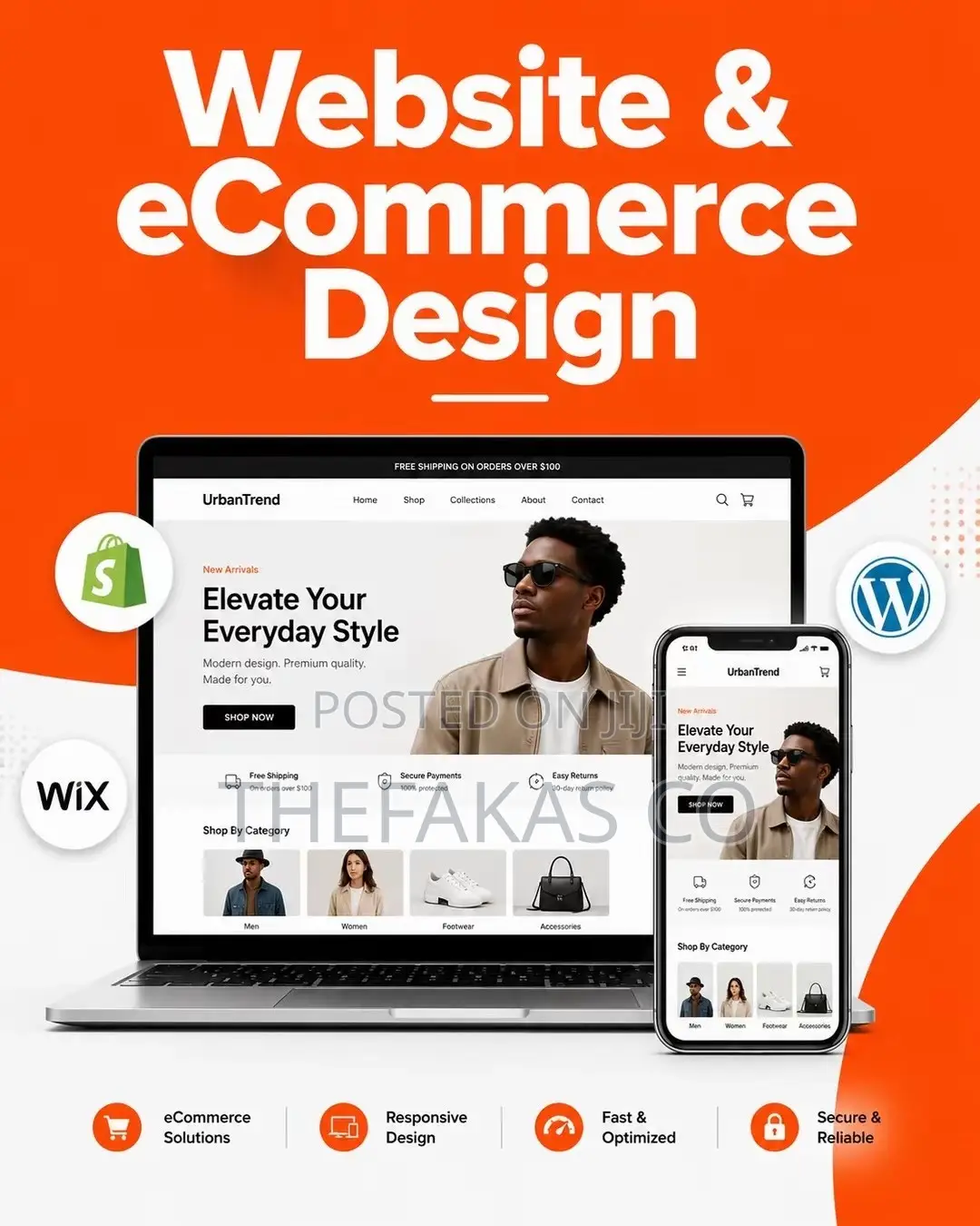 Website eCommerce Design (Shopify, WordPress, Wix) Fast and Secure