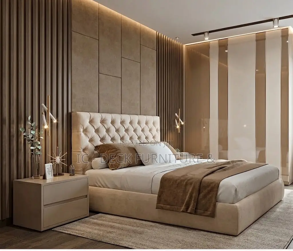 BDF8 Wall Cladding + King Size 6ft X 6ft Upholstered Bed Frame