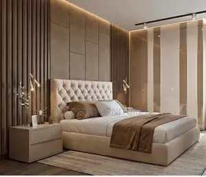 BDF8 Wall Cladding + King Size 6ft X 6ft Upholstered Bed Frame