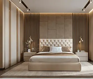 BDF8 Wall Cladding + King Size 6ft X 6ft Upholstered Bed Frame