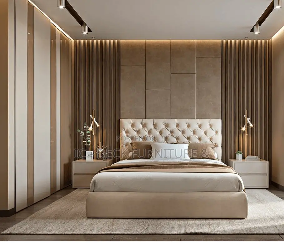 BDF8 Wall Cladding + King Size 6ft X 6ft Upholstered Bed Frame