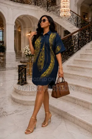 Beautiful Luxury Denim Short Gown