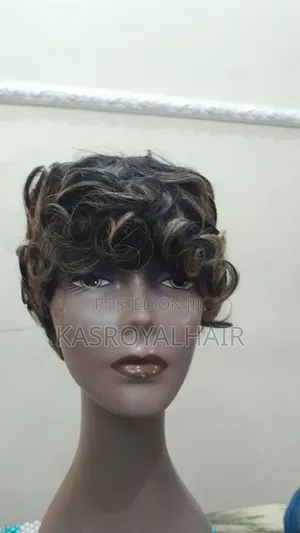 Multicolor Pixel Curls Short Wig Cap