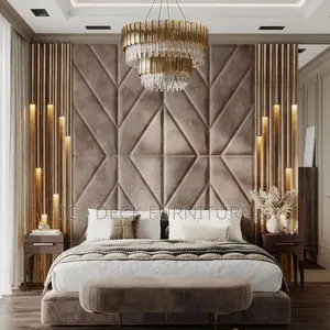 BDF19 Wall Cladding + 6ft X 6ft Upholstered Bed Frame + Mirror