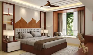 BDF13 Wall Cladding + 6ft X 6ft Upholstered Bed Frame + Mirror
