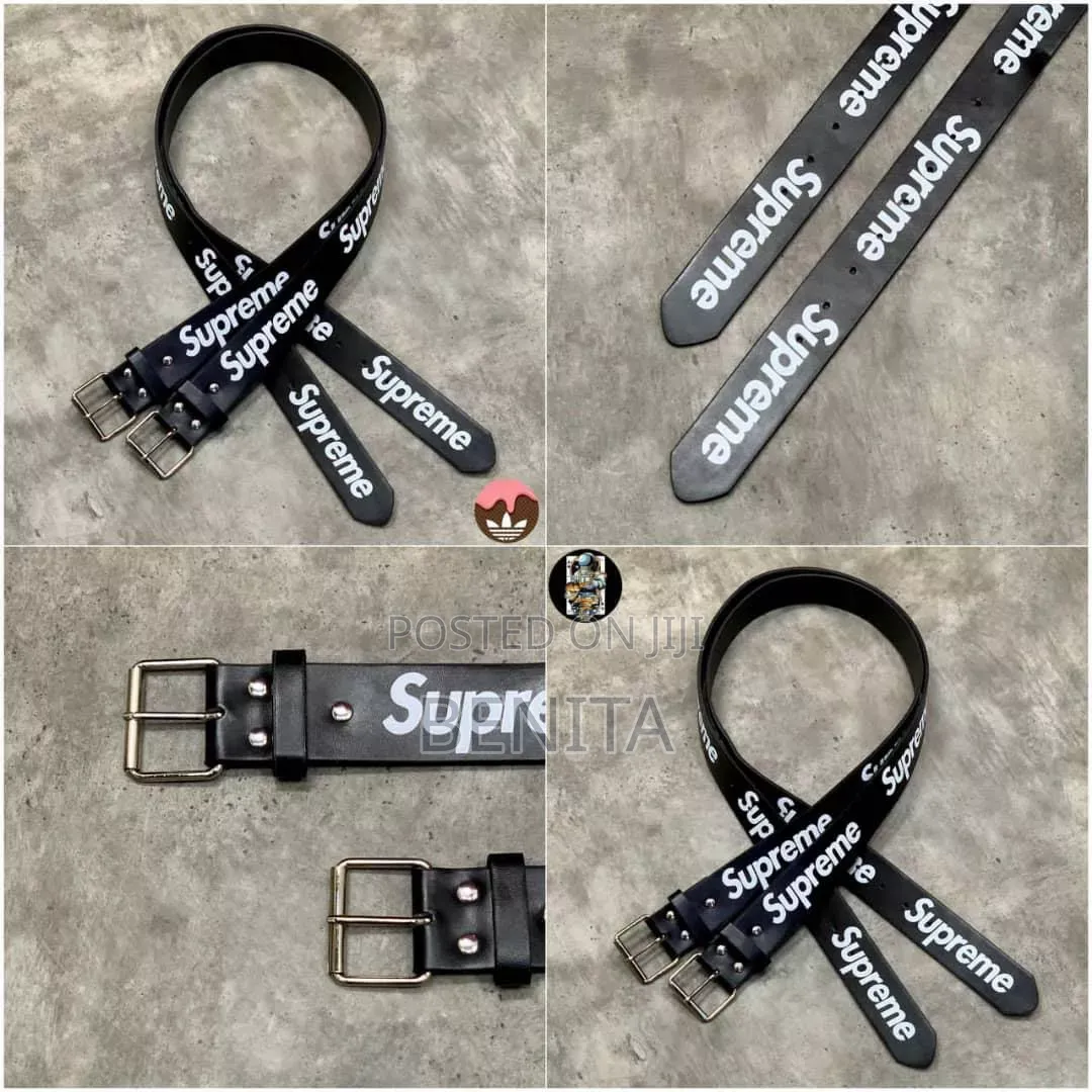 Red Supreme Logo Belt - Designer Belt - Unisex - Lagos