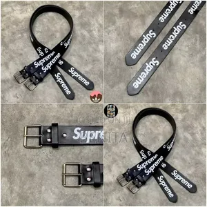 Red Supreme Logo Belt - Designer Belt - Unisex - Lagos