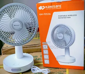 Kamisafe KM-F0536 Portable Wireless Rechargeable Rotating Table Fan