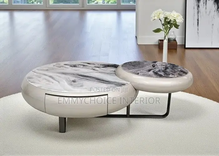 Modern Marble Top Nesting Center Table Set