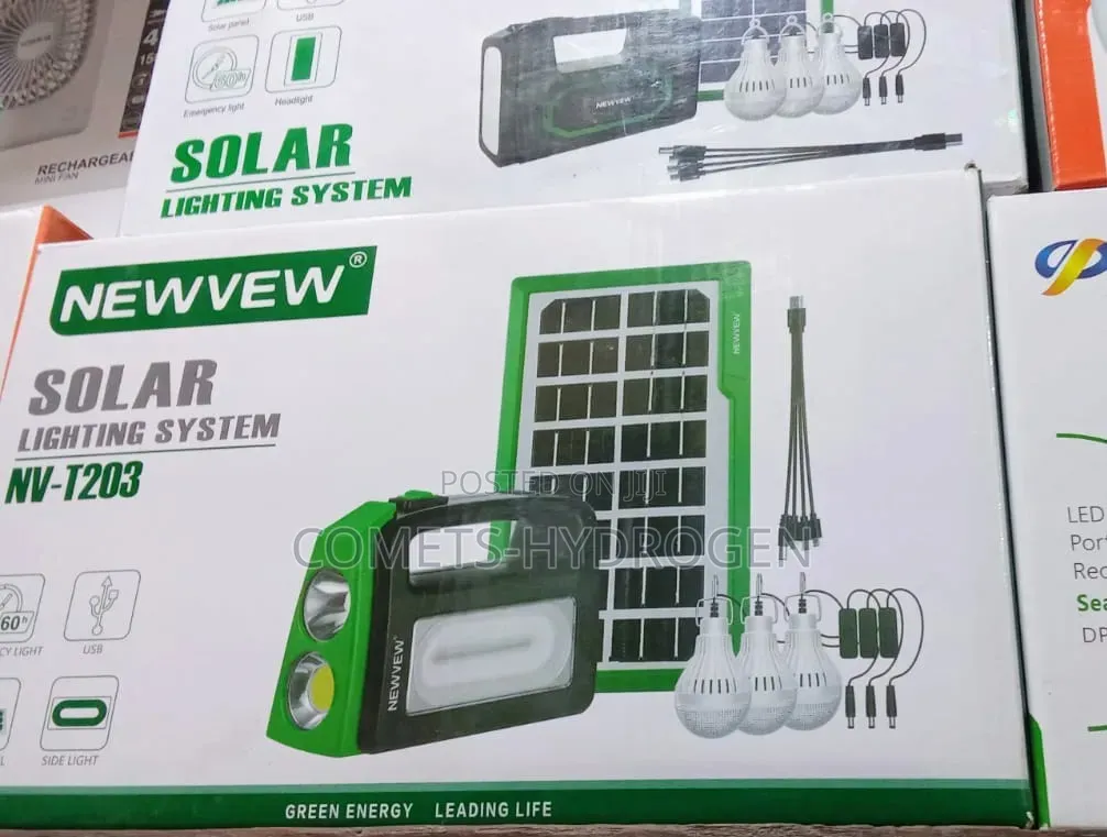 Newvew NV-T203 Rechargeable Solar Lighting System With 3 LED Bulbs