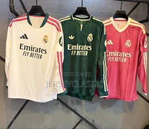 Real Madrid Long Sleeve Football Jersey – Stylish Fan Sportswear Kit