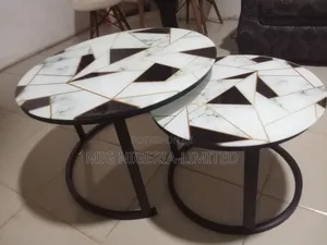 Tempered Glass Surface Centre Table 2in1 Grey and Black Gold Touch
