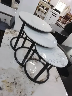 3-in-1 Marble Top Coffee Nesting Table