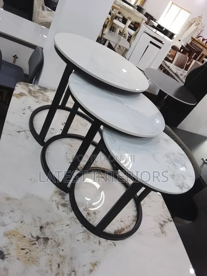 3-in-1 Marble Top Coffee Nesting Table