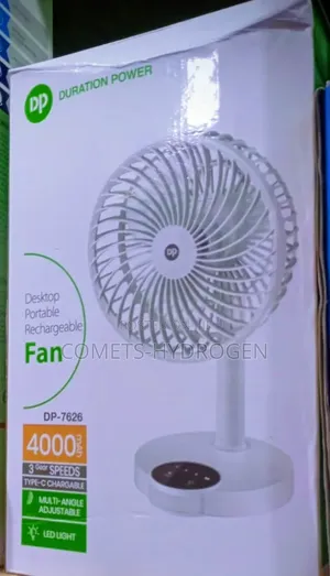 Duration Power DP-7626 Rechargeable Table Fan - 4000mAh