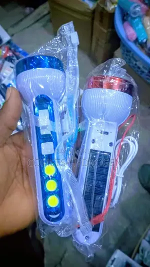 Solar Rechargeable LED Flashlight Torch Light - Emergency Searchlight