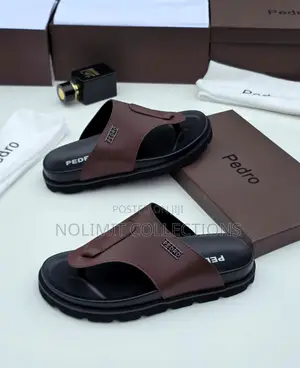 Pedro Men's Thong Styled Slides With Black Sole