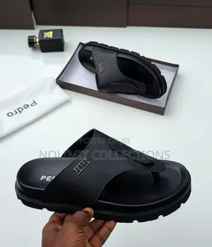 Pedro Men's Thong Styled Slides With Black Sole