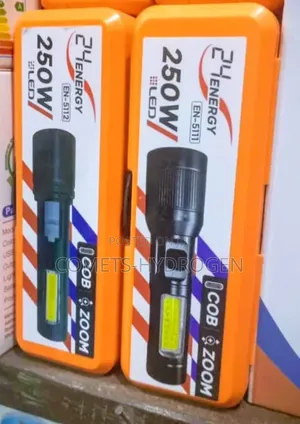 24 Energy 250W Rechargeable LED Torch Light EN-5111 / EN-5112 COB Zoom