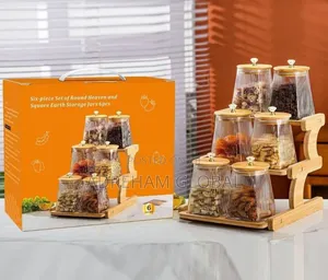 6 Piece Set Storage Jar With Rack
