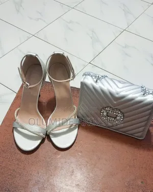 Brand New Silver Mini Bag and Size 38 Shoe Set - Shein
