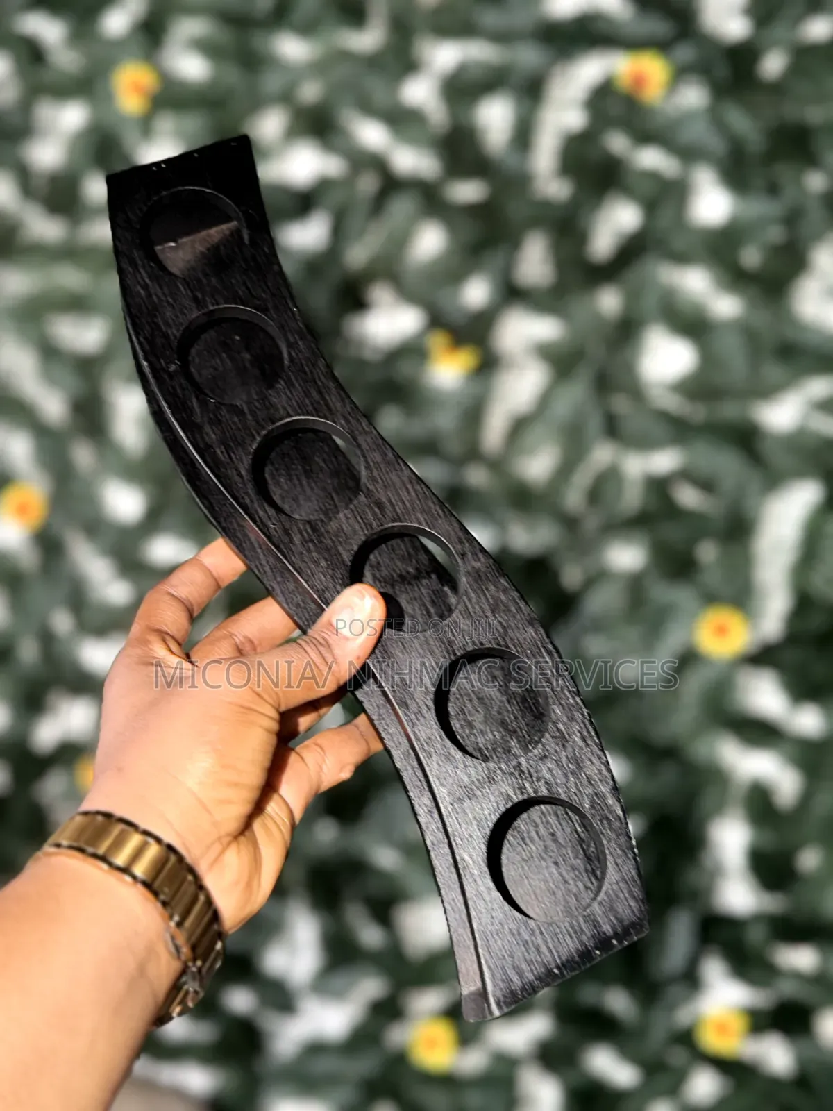 S-Shaped Bamboo Tequila Shot Rack