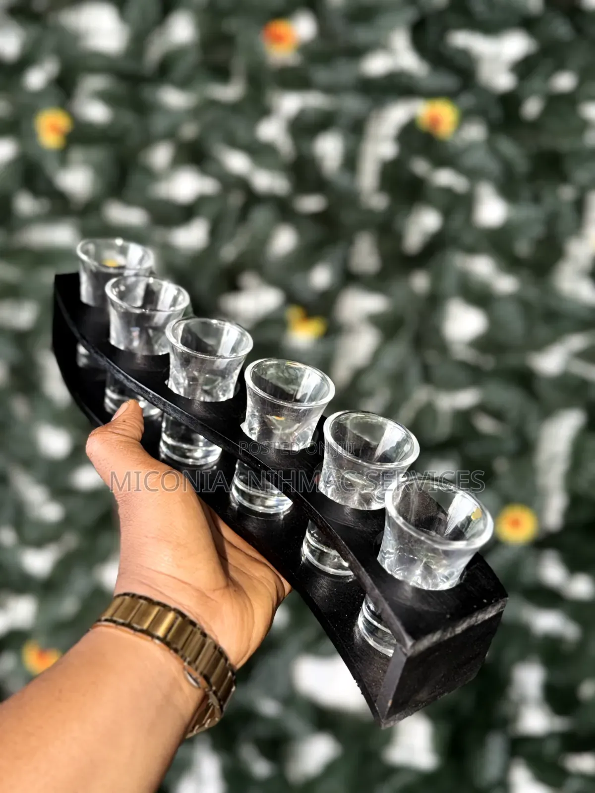 S-Shaped Bamboo Tequila Shot Rack