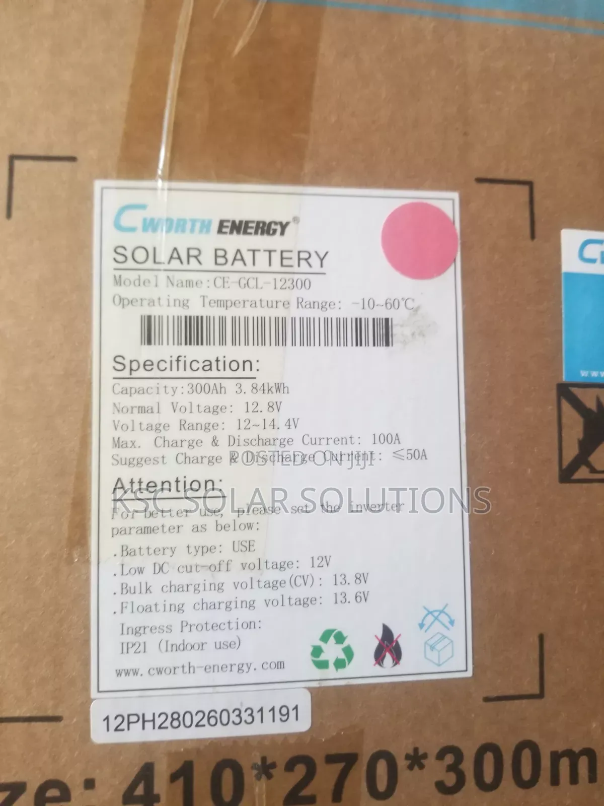 3.8kwh 12v Cworth Lithium Battery