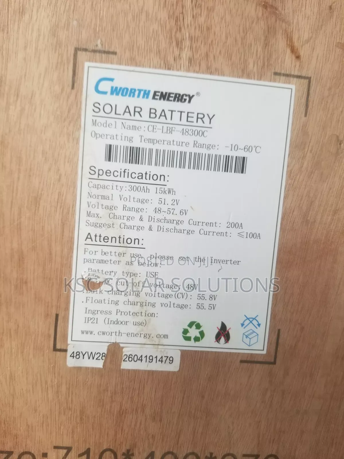 15kwh 48v Cworth Lithium Battery