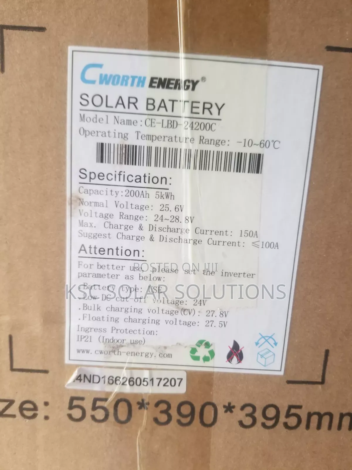 5kwh 24v Cworth Lithium Battery