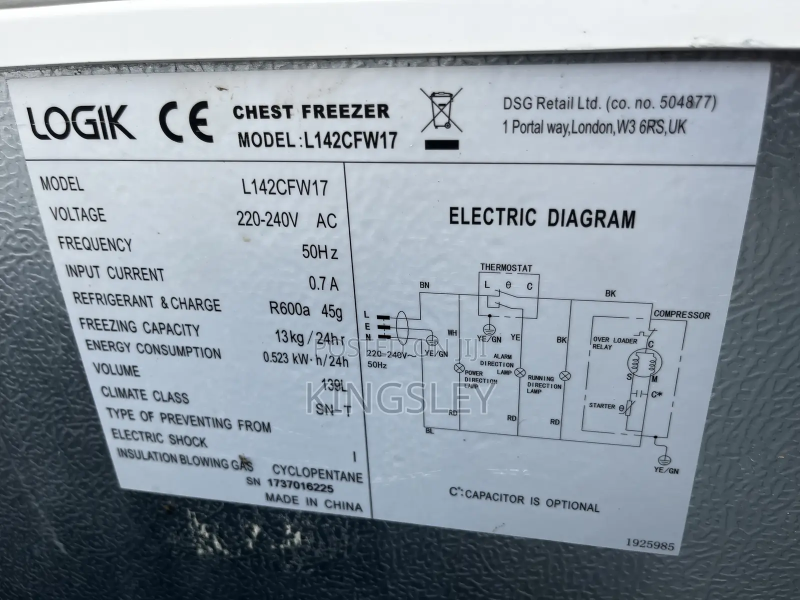 Logik Mini Deep Freezer