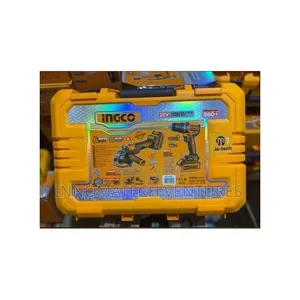 Ingco 20V Cordless 2PCS Combo Kit (Drill + Angle Grinder)