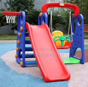 3 in 1 Playground Slide, Swing and Basket Ball
