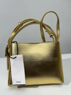 MNG Metallic Gold Faux Leather Mini Shoulder Bag