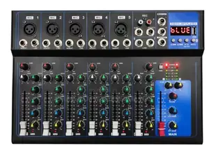7-Channel Professional Audio Mixer With Bluetooth + USB MP3