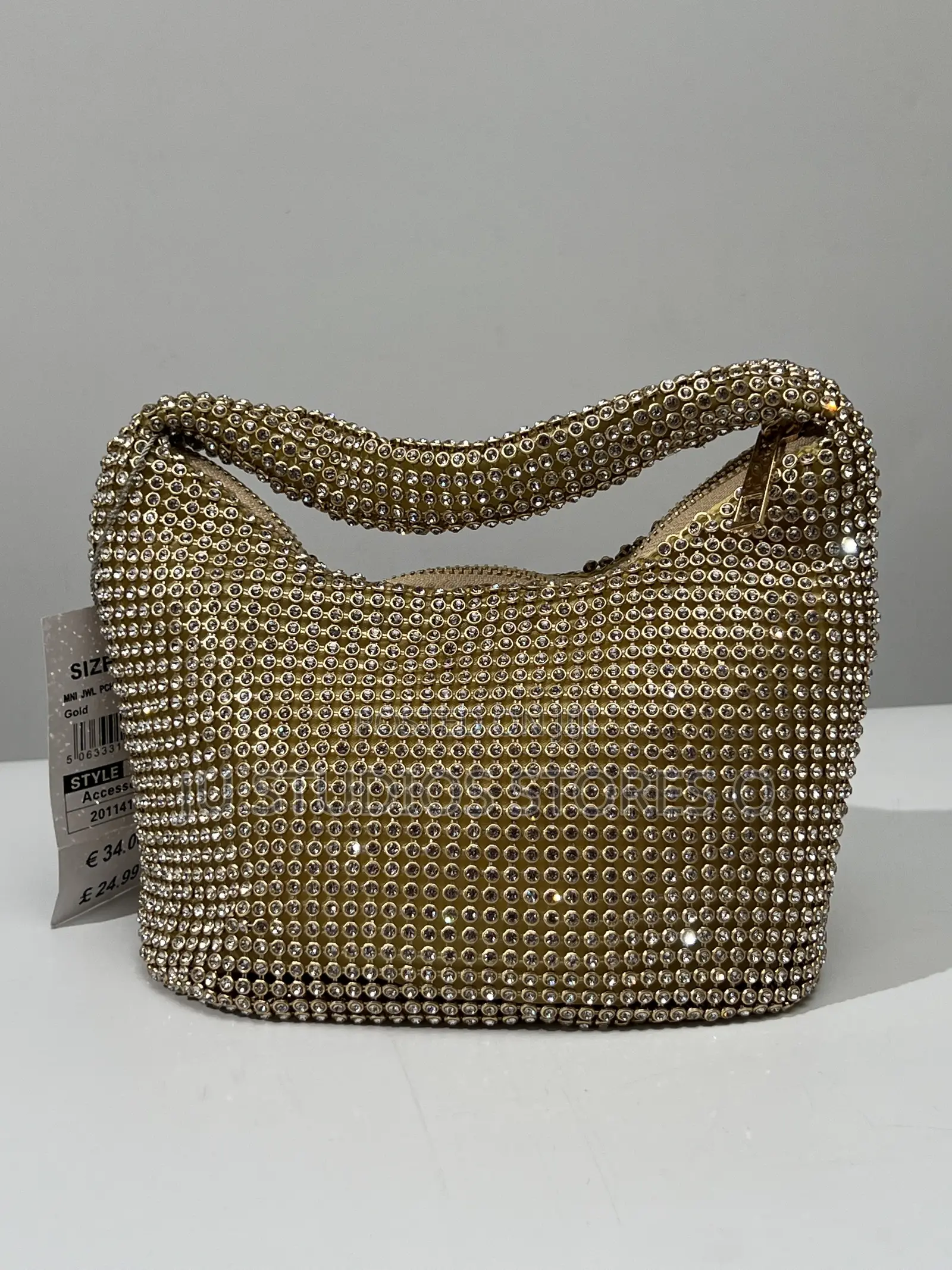 Quiz Gold Rhinestone Shoulder Bag