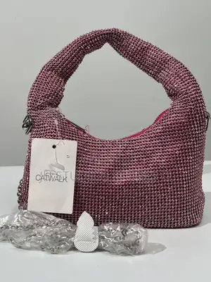 Catwalk Pink Rhinestone Shoulder Bag