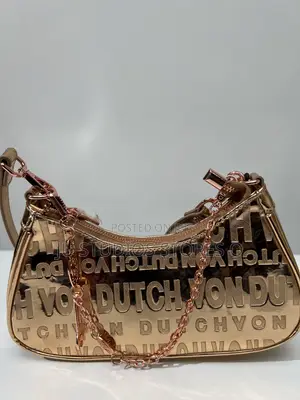 Von Dutch Gold Metallic Logo Shoulder Bag