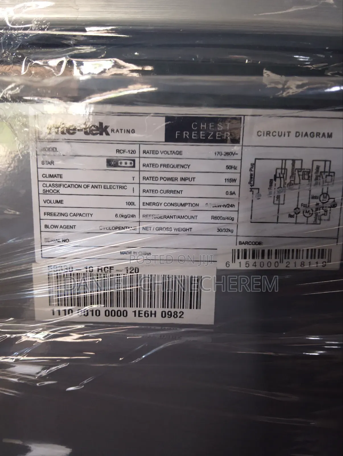 Rite Tek Freezer RCF-120