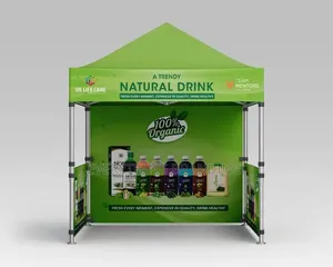 Trade Show Branding Gazebo Tent With Backdrop Sidewalls