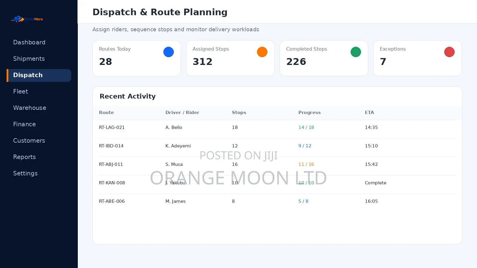 CargoMora - Logistics Courier Management System