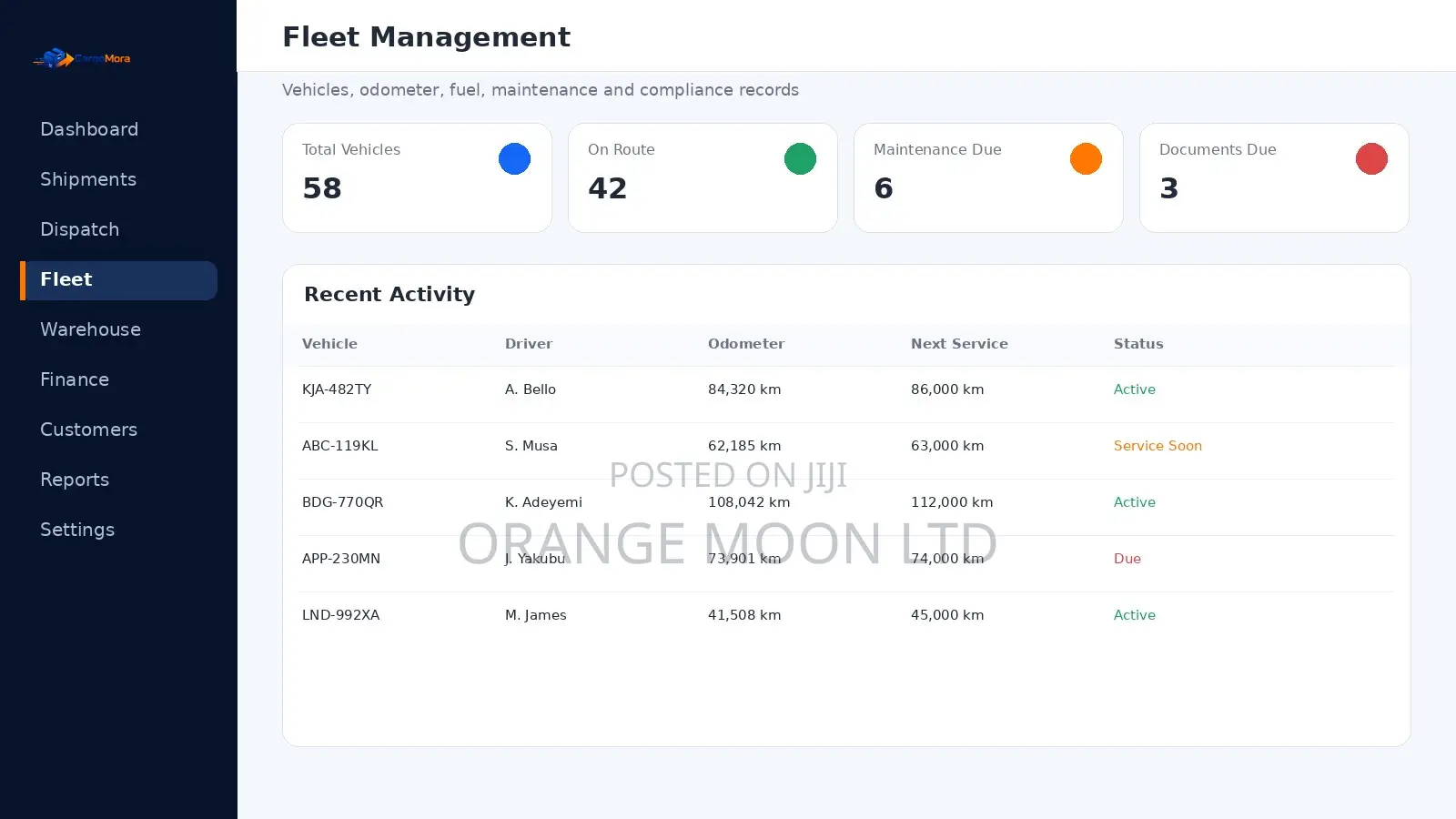 CargoMora - Logistics Courier Management System