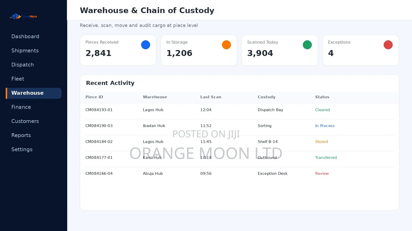 CargoMora - Logistics Courier Management System