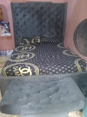 4.5ft X 6ft Bedframe and Ottoman With Matress for Sale at Eyita