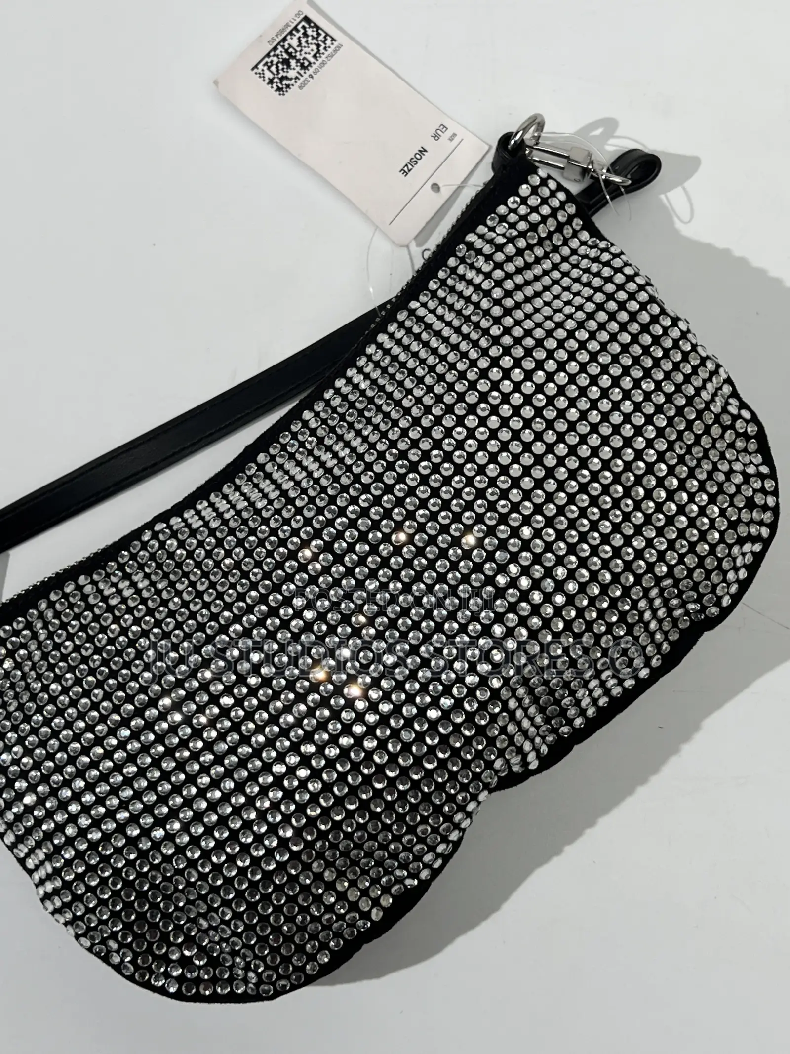 H M Rhinestone Black Shoulder Bag