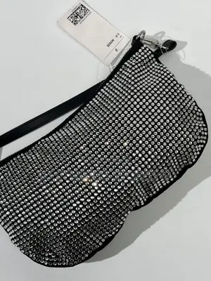 H M Rhinestone Black Shoulder Bag