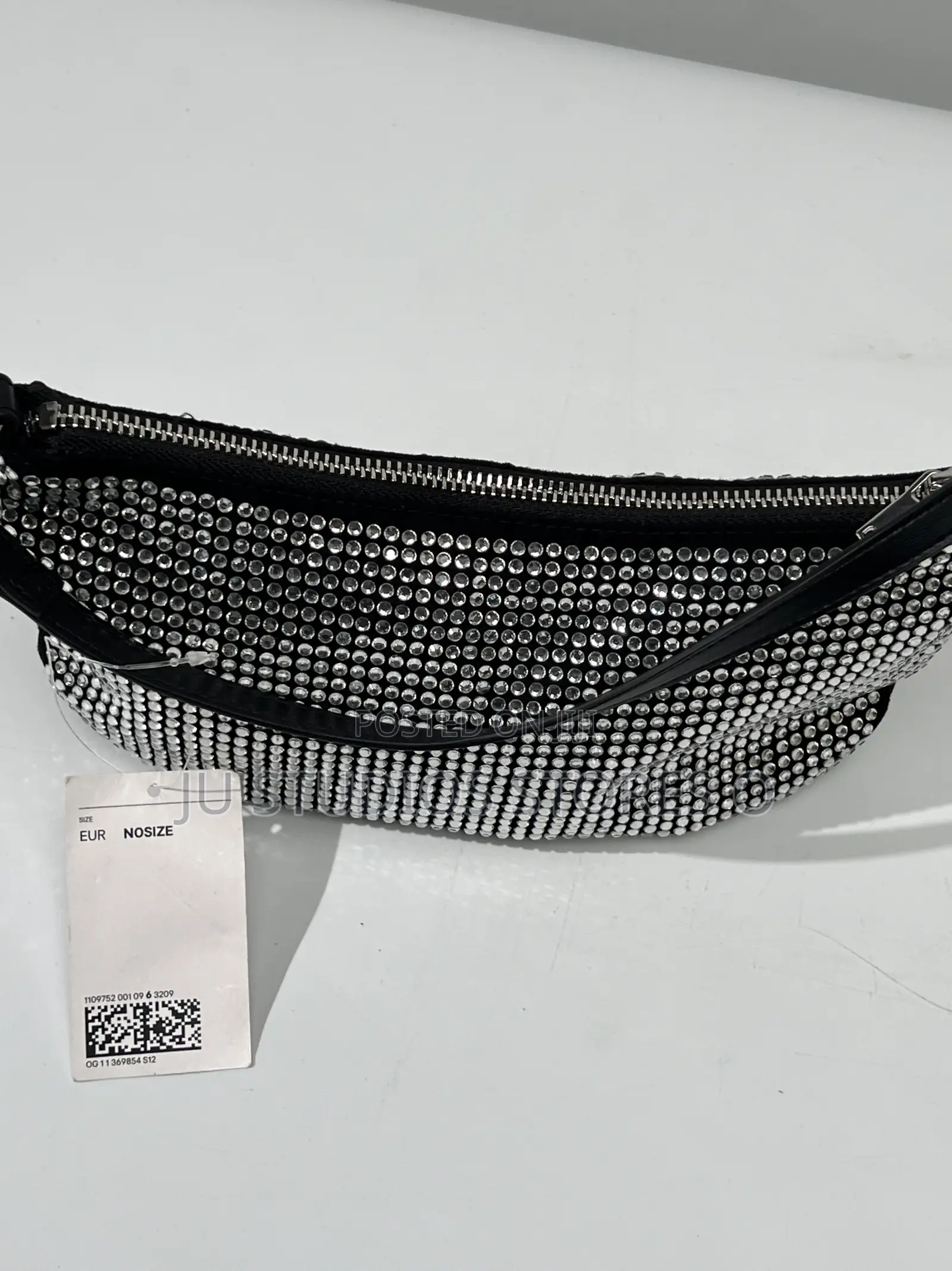 H M Rhinestone Black Shoulder Bag